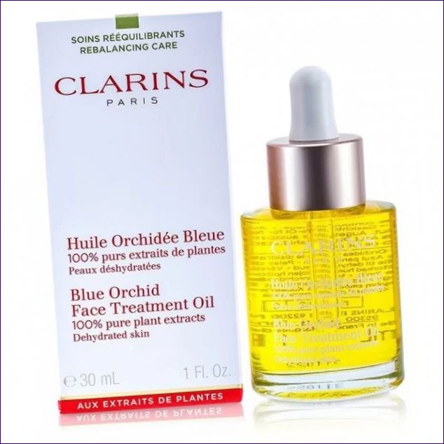 CLARINS BLUE ORCHID ANSIKTS OLJE FOR DEHYDRERT HUD.webp